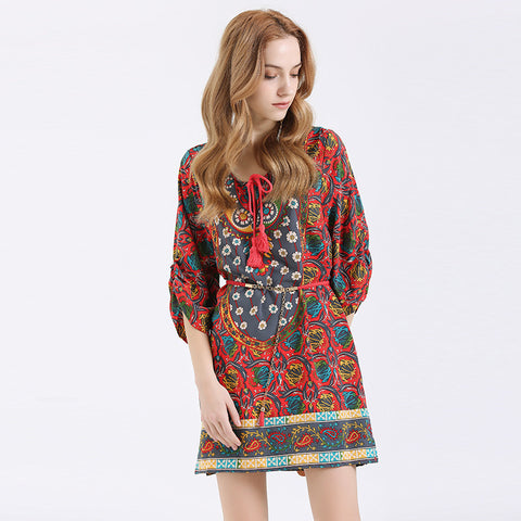SALE On Summer Bohemian Women Print Dress