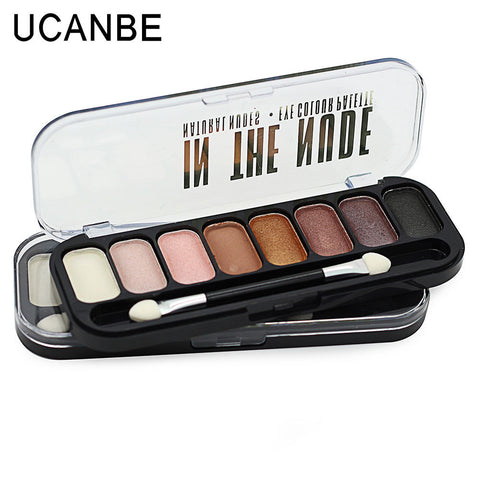 Brand UCABBE Fashion matte eyeshadow palette 8 colors natural earth color brand cosmetics naked makeup diamonds glitter pigment eyeshadow