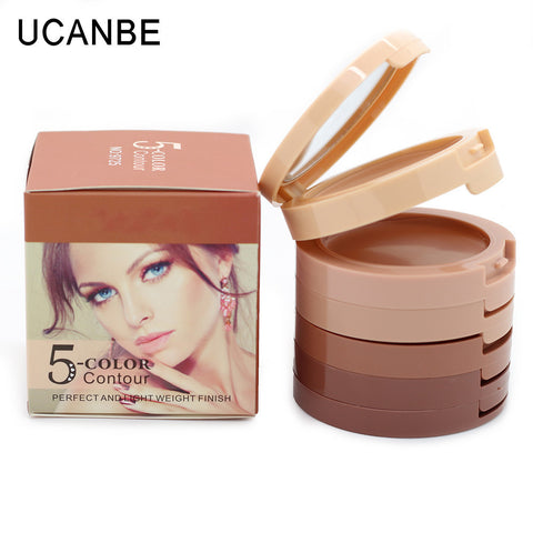 Brand UCANBE Make Up 5 Colors Contour Palette Natural Camouflage Face Concealer Cream