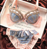 DIM GIRL Cotton Bra brief sets Sexy lingerie three-row Lace Embroidery Underwear bra set