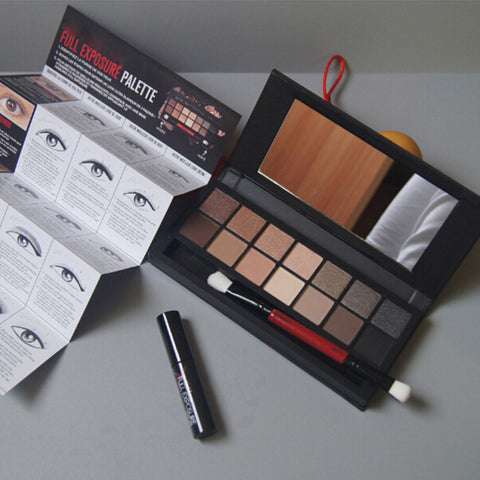 SmashBox Full Exposure 14 colors Eyeshadow Kit Set with Brush & brand Mascara Nake Makeup Cosmetic