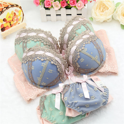 Sexy lingerie Bra Sets, three-row Lace Embroidery underwear,sexy young girl bra set,france brand bra set