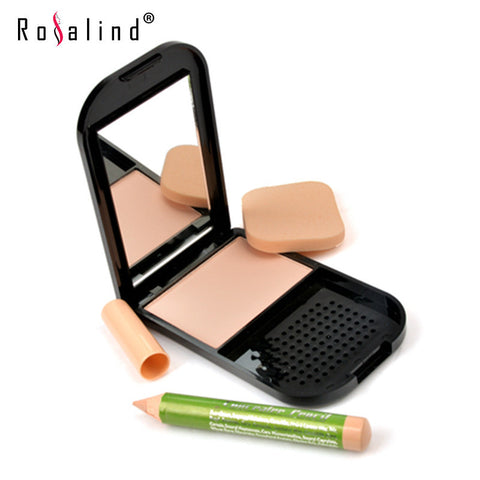 Brand M.N Professional Face Makeup Pressed Powder with Concealer Pencil Compact Powder