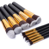 BIG SALE on 10 Piece Pro Makeup Brush Set  (Black and Gold)