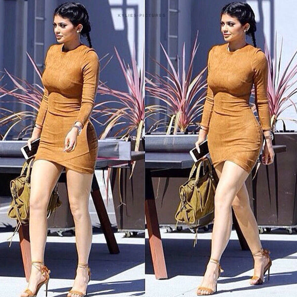 Long Sleeve KYLIE JENNER Skin Tight Dress